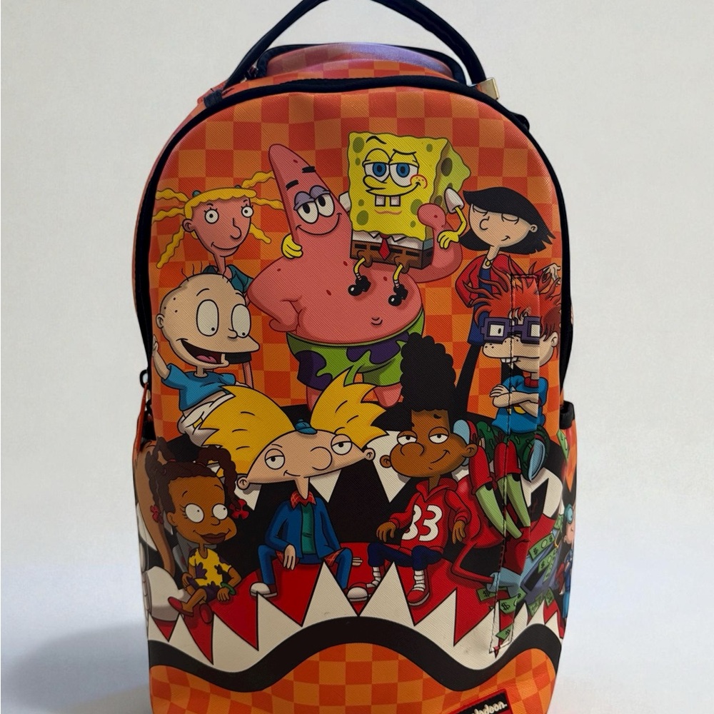 Sprayground Nickelodeon Orange Checkered Backpack